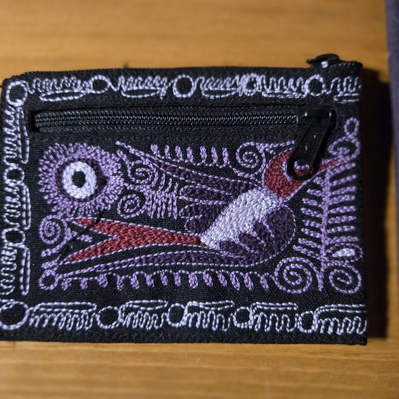 Unbranded Boho Folk Art Bird Embroidered Crossbody Bag Wallet Set Festival - Picture 6 of 9